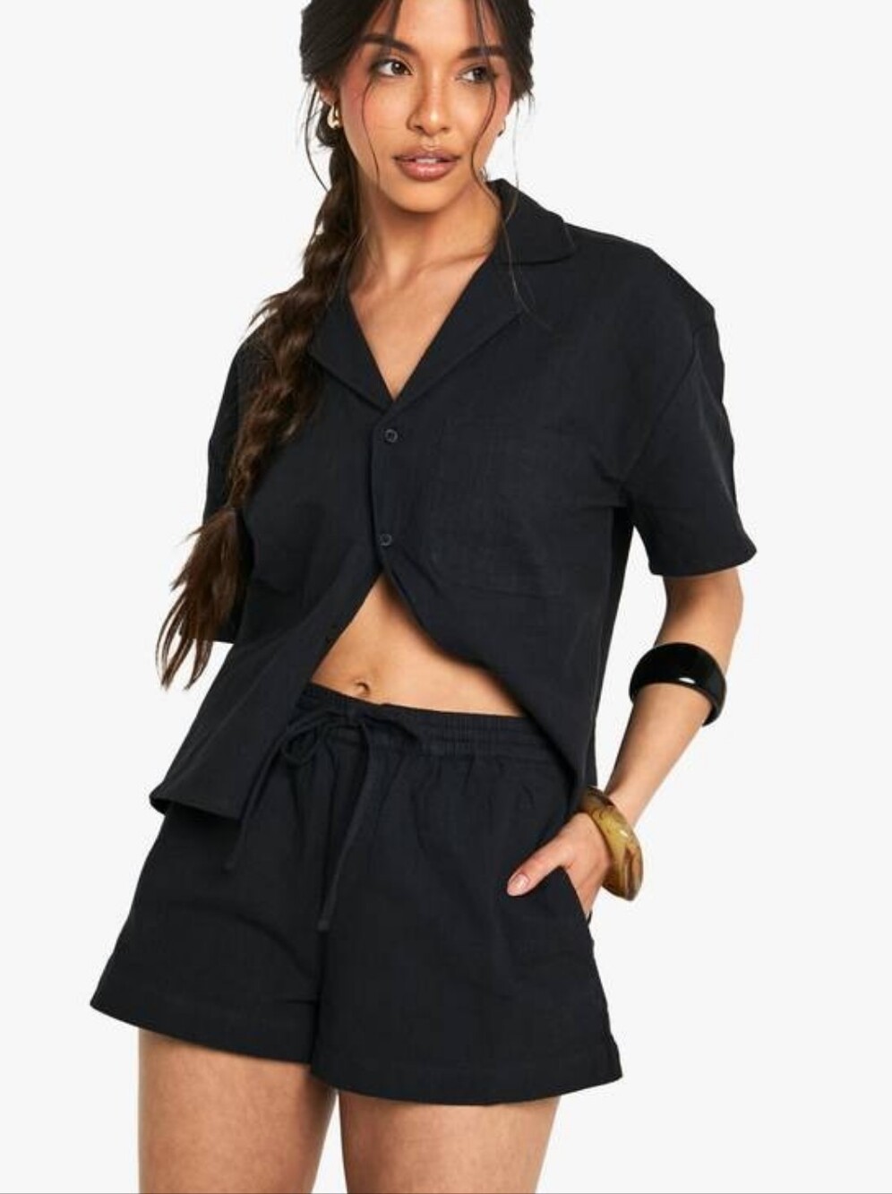 Caslon S 100% linen shorts ⚫️ Small Resort Vacation Lounge